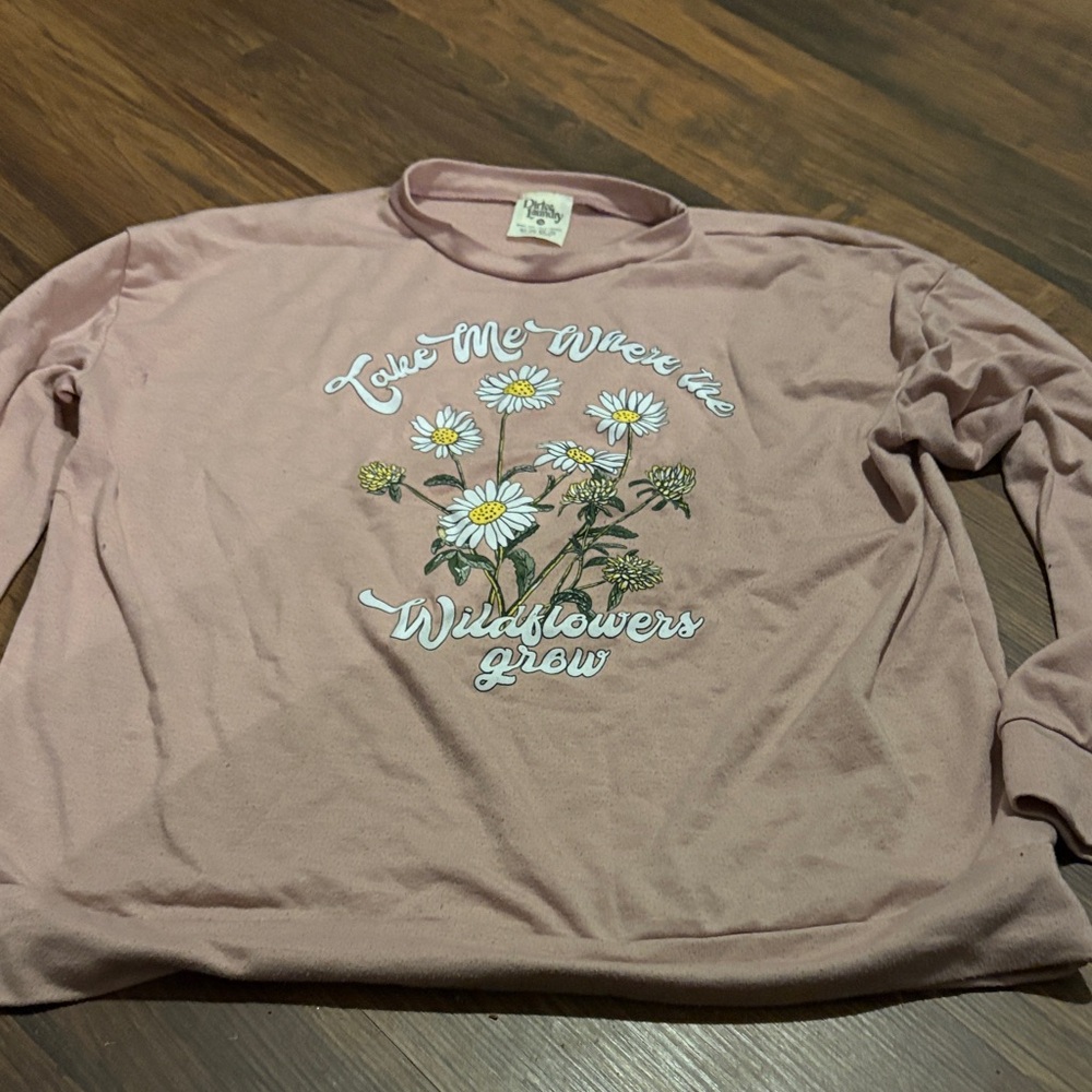 Wildflower Graphic Sweatshirt - Pink